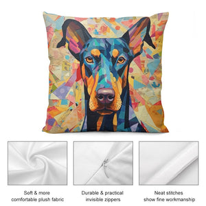 Kaleidoscopic Canine Doberman Plush Pillow Case-Cushion Cover-Doberman, Dog Dad Gifts, Dog Mom Gifts, Home Decor, Pillows-5