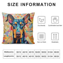 Load image into Gallery viewer, Kaleidoscopic Canine Doberman Plush Pillow Case-Cushion Cover-Doberman, Dog Dad Gifts, Dog Mom Gifts, Home Decor, Pillows-6