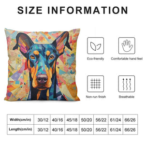 Kaleidoscopic Canine Doberman Plush Pillow Case-Cushion Cover-Doberman, Dog Dad Gifts, Dog Mom Gifts, Home Decor, Pillows-6