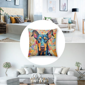 Kaleidoscopic Canine Doberman Plush Pillow Case-Cushion Cover-Doberman, Dog Dad Gifts, Dog Mom Gifts, Home Decor, Pillows-8