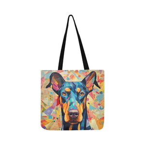 Kaleidoscopic Canine Doberman Shopping Tote Bag-Accessories-Accessories, Bags, Doberman, Dog Dad Gifts, Dog Mom Gifts-White-ONESIZE-2