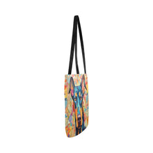Load image into Gallery viewer, Kaleidoscopic Canine Doberman Shopping Tote Bag-Accessories-Accessories, Bags, Doberman, Dog Dad Gifts, Dog Mom Gifts-White-ONESIZE-4