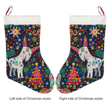 Load image into Gallery viewer, Kaleidoscopic Christmas Bull Terriers Christmas Stocking-Christmas Ornament-Bull Terrier, Christmas, Home Decor-26X42CM-White1-3