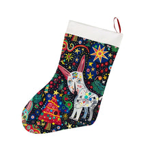 Load image into Gallery viewer, Kaleidoscopic Christmas Bull Terriers Christmas Stocking-Christmas Ornament-Bull Terrier, Christmas, Home Decor-26X42CM-White1-1