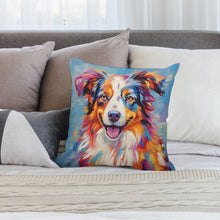 Load image into Gallery viewer, Kaleidoscopic Companion Australian Shepherd Plush Pillow Case-Cushion Cover-Australian Shepherd, Dog Dad Gifts, Dog Mom Gifts, Home Decor, Pillows-2
