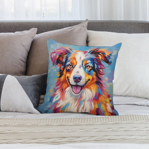 Kaleidoscopic Companion Australian Shepherd Plush Pillow Case-Cushion Cover-Australian Shepherd, Dog Dad Gifts, Dog Mom Gifts, Home Decor, Pillows-2