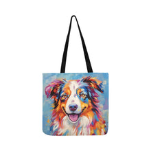 Load image into Gallery viewer, Kaleidoscopic Companion Australian Shepherd Shopping Tote Bag-Accessories-Accessories, Australian Shepherd, Bags, Dog Dad Gifts, Dog Mom Gifts-1