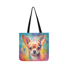 Load image into Gallery viewer, Kaleidoscopic Gaze Chihuahua Shopping Tote Bag-Accessories-Accessories, Bags, Chihuahua, Dog Dad Gifts, Dog Mom Gifts-White-ONESIZE-2