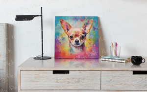 Kaleidoscopic Gaze Fawn / Gold Chihuahua Framed Wall Art Poster-Art-Chihuahua, Dog Art, Home Decor, Poster-2
