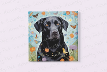 Load image into Gallery viewer, Kaleidoscopic Reverie Black Labrador Wall Art Poster-Art-Black Labrador, Dog Art, Home Decor, Labrador, Poster-Framed Light Canvas-Small - 8x8&quot;-2