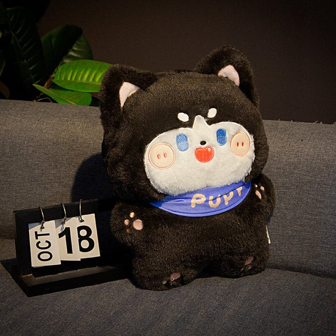 Kawaii Husky Stuffed Animal Plush Toy and Pillow Cushion-Stuffed Animals-Home Decor, Pillows, Siberian Husky, Stuffed Animal-2