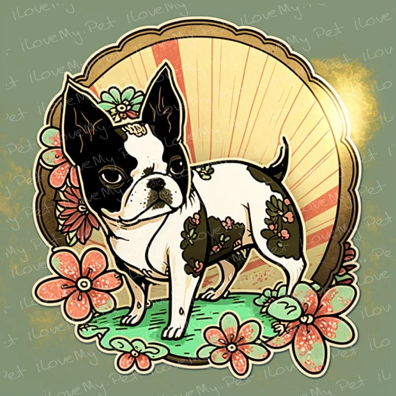 Kawaii Splendor Boston Terrier Wall Art Poster-Art-Boston Terrier, Dog Art, Home Decor, Poster-1