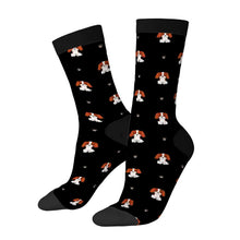 Load image into Gallery viewer, King Charles Socks - Happy Cavalier King Charles Spaniels-Wear Accessories-Black-3 Black-One Size-1