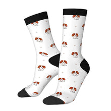 Load image into Gallery viewer, King Charles Socks - Happy Cavalier King Charles Spaniels-Wear Accessories-White-3 Black-One Size-41