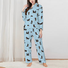 Load image into Gallery viewer, King Charles Spaniels Pajamas for Women - XL Available - I Love Black and Tan King Charles Spaniels-Pajamas-Apparel,Cavalier King Charles Spaniel,Dog Mom Gifts,Pajamas-Blue-XS-3