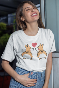 Kissing Corgi Love Women's T-Shirt-Apparel-Apparel, Corgi, Dogs, T Shirt-11