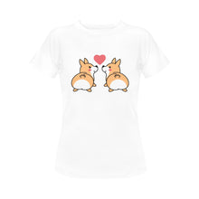 Load image into Gallery viewer, Kissing Corgi Love Women&#39;s T-Shirt-Apparel-Apparel, Corgi, Dogs, T Shirt-6