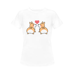 Kissing Corgi Love Women's T-Shirt-Apparel-Apparel, Corgi, Dogs, T Shirt-6