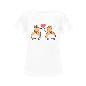 Kissing Corgi Love Women's T-Shirt-Apparel-Apparel, Corgi, Dogs, T Shirt-6