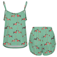 Load image into Gallery viewer, Kissing Dachshunds Love Women's Cami and Shorts Pajama Set-Apparel-Apparel,Dachshund,Dog Mom Gifts,Pajamas-19
