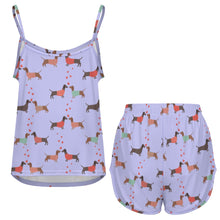 Load image into Gallery viewer, Kissing Dachshunds Love Women's Cami and Shorts Pajama Set-Apparel-Apparel,Dachshund,Dog Mom Gifts,Pajamas-7