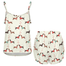 Load image into Gallery viewer, Kissing Dachshunds Love Women's Cami and Shorts Pajama Set-Apparel-Apparel,Dachshund,Dog Mom Gifts,Pajamas-11