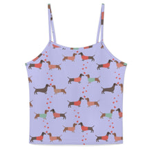 Load image into Gallery viewer, Kissing Dachshunds Love Women's Cami and Shorts Pajama Set-Apparel-Apparel,Dachshund,Dog Mom Gifts,Pajamas-Light Lavender Purple-XS-5
