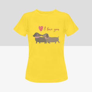 Kissing Dachshunds Love Women's Cotton T-Shirts - 5 Colors-Apparel-Apparel, Dachshund, Shirt, T Shirt-7