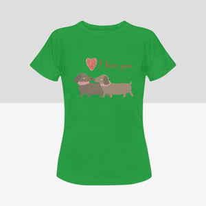 Kissing Dachshunds Love Women's Cotton T-Shirts - 5 Colors-Apparel-Apparel, Dachshund, Shirt, T Shirt-8