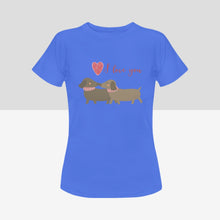 Load image into Gallery viewer, Kissing Dachshunds Love Women&#39;s Cotton T-Shirts - 5 Colors-Apparel-Apparel, Dachshund, Shirt, T Shirt-9