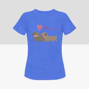Kissing Dachshunds Love Women's Cotton T-Shirts - 5 Colors-Apparel-Apparel, Dachshund, Shirt, T Shirt-9