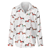 Load image into Gallery viewer, Kissing Dachshunds Love Women&#39;s Shirt-Apparel-Apparel,Dachshund,Dog Mom Gifts,Shirt-Crisp White-S-8