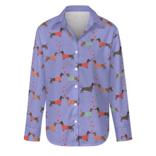 Load image into Gallery viewer, Kissing Dachshunds Love Women&#39;s Shirt-Apparel-Apparel,Dachshund,Dog Mom Gifts,Shirt-Lavender Purple-S-20