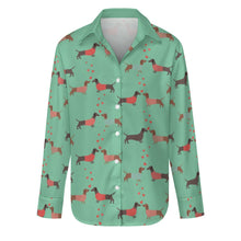 Load image into Gallery viewer, Kissing Dachshunds Love Women&#39;s Shirt-Apparel-Apparel,Dachshund,Dog Mom Gifts,Shirt-Mint Green-S-17