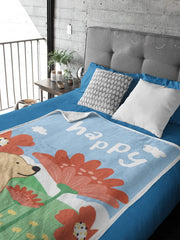 Image of a cute happy labrador blanket