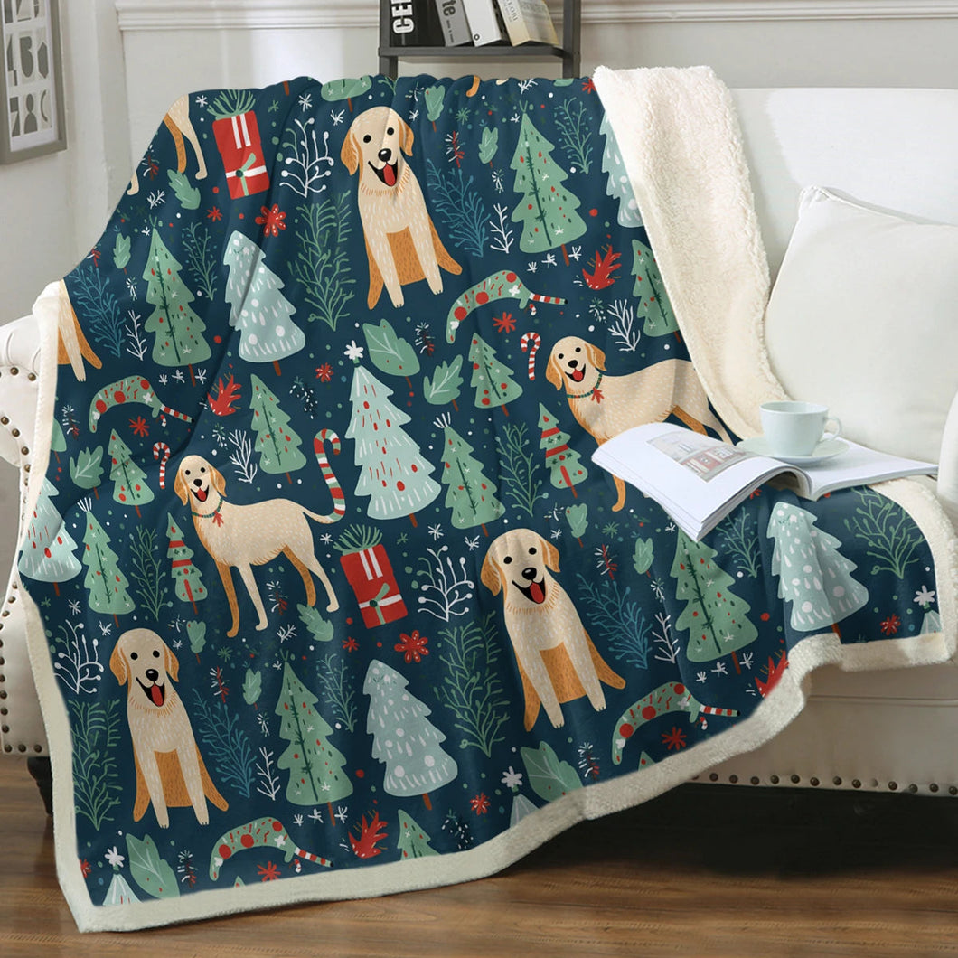 Labrador Holiday Cheer Christmas Blanket-Blanket-Blankets, Christmas, Home Decor, Labrador-Small-1