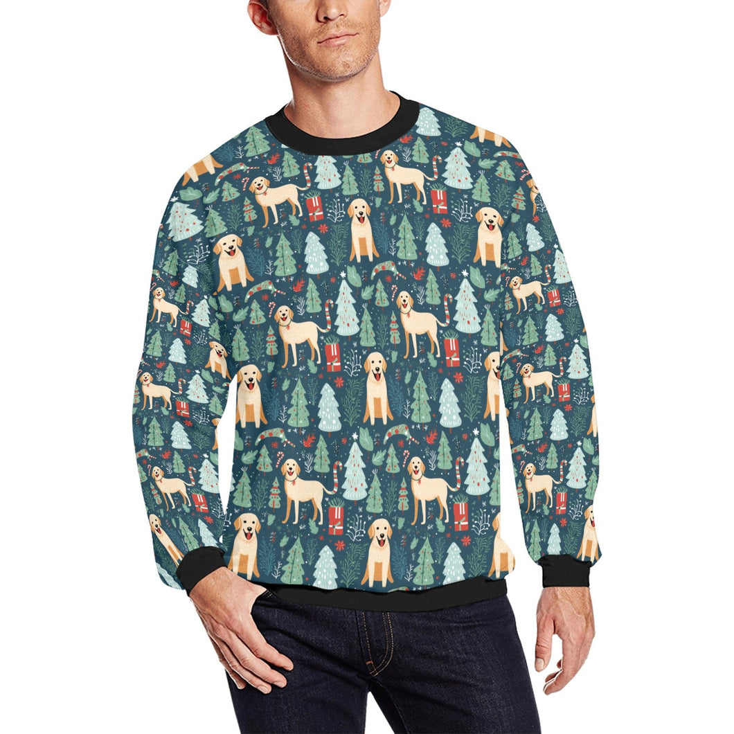 Labrador Holiday Cheer Christmas Fuzzy Sweatshirt for Men-Apparel-Apparel, Christmas, Dog Dad Gifts, Labrador, Sweatshirt-S-1