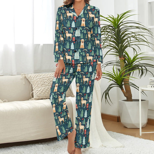 Labrador Holiday Cheer Christmas Pajamas Set for Women-Pajamas-Apparel, Christmas, Dog Mom Gifts, Labrador, Pajamas-S-1
