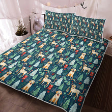 Load image into Gallery viewer, Labrador Holiday Cheer Christmas Quilt Blanket Bedding Set-Bedding-Bedding, Blankets, Christmas, Home Decor, Labrador-2