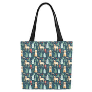 Labrador Holiday Cheer Large Canvas Tote Bags - Set of 2-Accessories-Accessories, Bags, Labrador-White4-ONESIZE-5