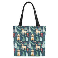 Load image into Gallery viewer, Labrador Holiday Cheer Large Canvas Tote Bags - Set of 2-Accessories-Accessories, Bags, Labrador-White3-ONESIZE-1