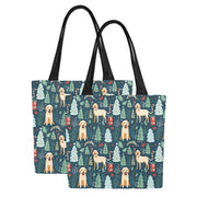 Labrador Holiday Cheer Large Canvas Tote Bags - Set of 2-Accessories-Accessories, Bags, Christmas, Labrador-9