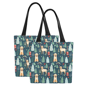 Labrador Holiday Cheer Large Canvas Tote Bags - Set of 2-Accessories-Accessories, Bags, Christmas, Labrador-9