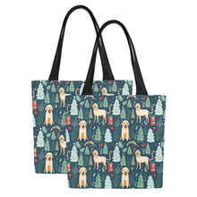 Load image into Gallery viewer, Labrador Holiday Cheer Large Canvas Tote Bags - Set of 2-Accessories-Accessories, Bags, Labrador-3