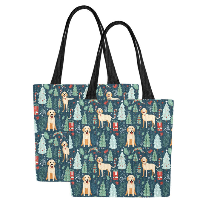 Labrador Holiday Cheer Large Canvas Tote Bags - Set of 2-Accessories-Accessories, Bags, Labrador-3