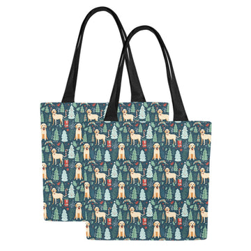 Labrador Holiday Cheer Large Canvas Tote Bags - Set of 2-Accessories-Accessories, Bags, Labrador-8