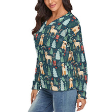 Load image into Gallery viewer, Labrador Holiday Cheer Women&#39;s V-Neck Christmas Sweater-Apparel-Apparel,Christmas,Dog Mom Gifts,Labrador,Sweater,Sweatshirt-3