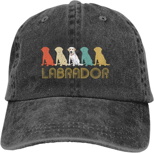 Image of a labrador baseball cap in colorful labradors design
