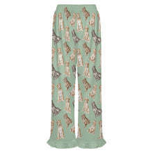 Load image into Gallery viewer, Labrador Pajama Pants for Women - Ruffle Hem Design - Watercolor Delight Labradors-Pajamas-Apparel,Dog Mom Gifts,Labrador,Pajamas-11
