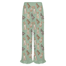 Load image into Gallery viewer, Labrador Pajama Pants for Women - Ruffle Hem Design - Watercolor Delight Labradors-Pajamas-Apparel,Dog Mom Gifts,Labrador,Pajamas-13